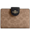 Coach Medium Corner Zip Wallet In Signature Canvas - Tan/ Black CW786