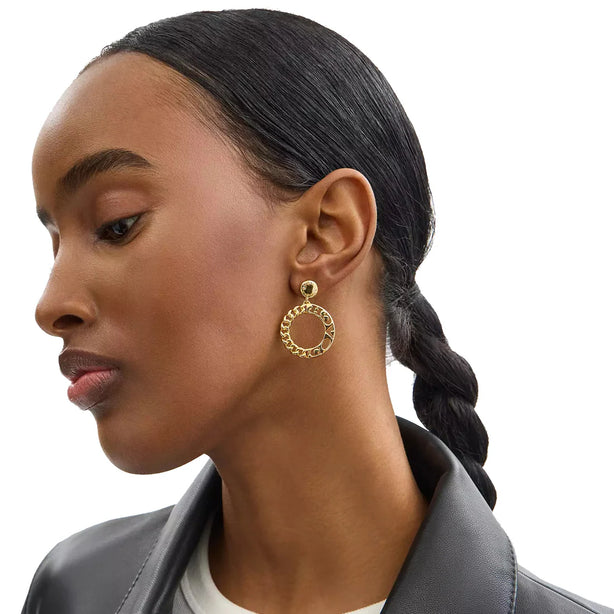 Coach Rivet Chain Drop Earrings- Gold CBW11