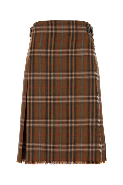 Embroidered Wool Skirt