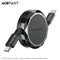 Acefast C13-03 USB-C to USB-C 60W Dual Retraction Charging Data Cable (0.8m) - Black