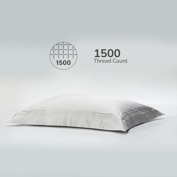 Bellami Monti 100% Egyptian Cotton 1500 Thread Count Fitted Sheet Set | Duvet Cover Set I Pillow Bolster Case