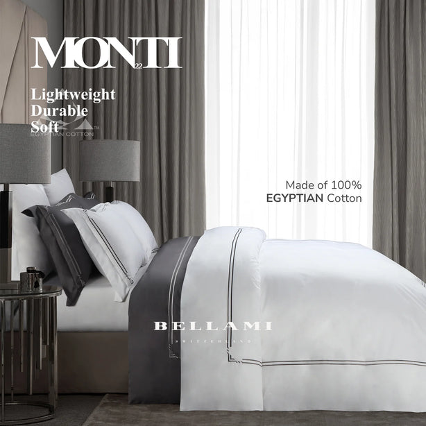 Bellami Monti 100% Egyptian Cotton 1500 Thread Count Fitted Sheet Set | Duvet Cover Set I Pillow Bolster Case