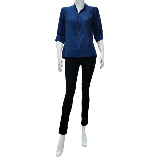 Joan Allen Faux Button Detail Blouse