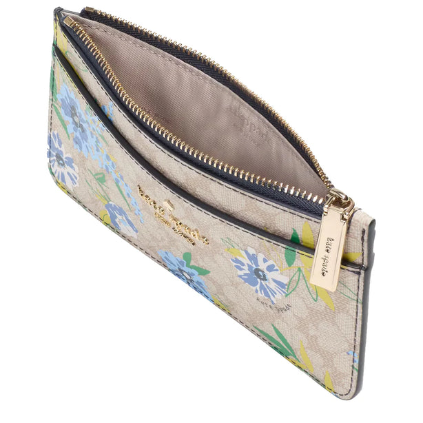 Kate Spade Spade Flower Floral Large Slim Card Holder - Blazer Blue Multi KK913