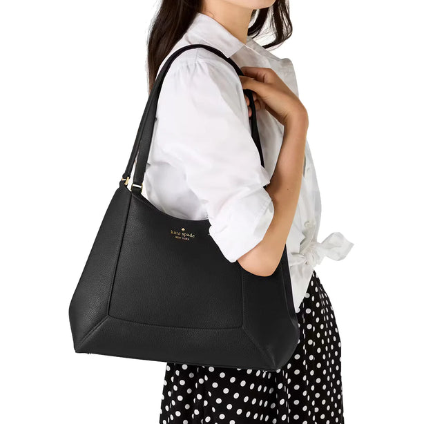 Kate Spade Lena Triple Compartment Shoulder Bag - Black KH435