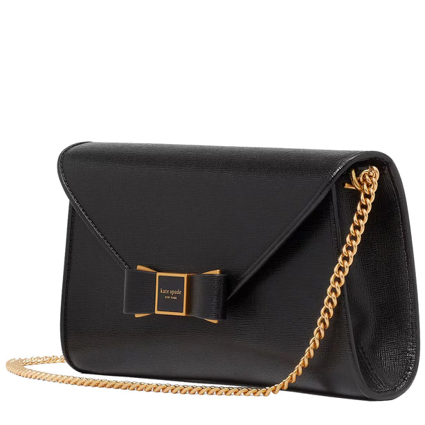 Kate Spade Morgan Bow Embellished Envelope Flap Crossbody Bag - Black KF927