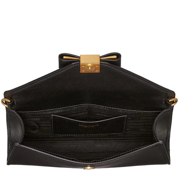 Kate Spade Morgan Bow Embellished Envelope Flap Crossbody Bag - Black KF927