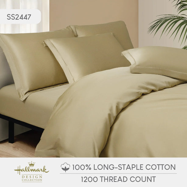 Long-Staple Cotton Bed Sheet – 1200TC - Khaki