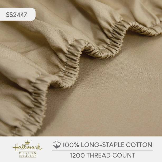 Long-Staple Cotton Bed Sheet – 1200TC - Khaki
