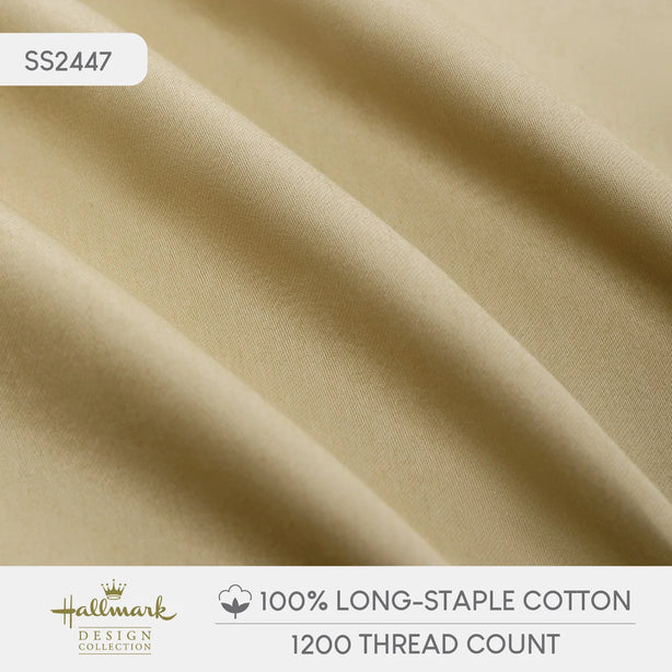 Long-Staple Cotton Bed Sheet – 1200TC - Khaki