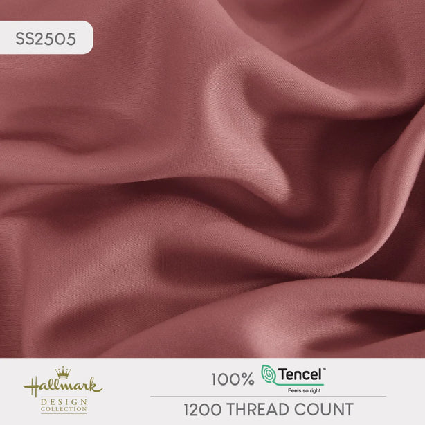 Hallmark Morbida Pure Tencel 1200TC Plain Bed Linen - Red