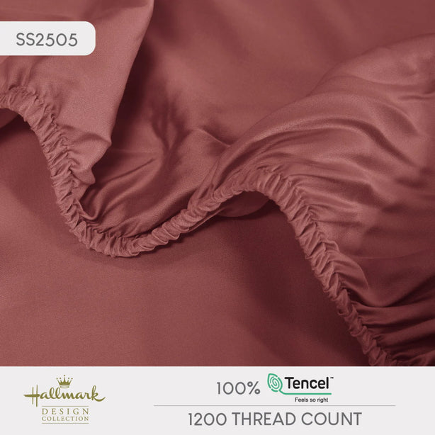 Hallmark Morbida Pure Tencel 1200TC Plain Bed Linen - Red