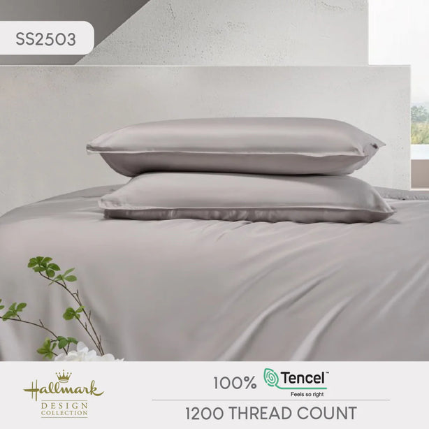Pure Tencel Bed Sheet – 1200TC – Purple Grey