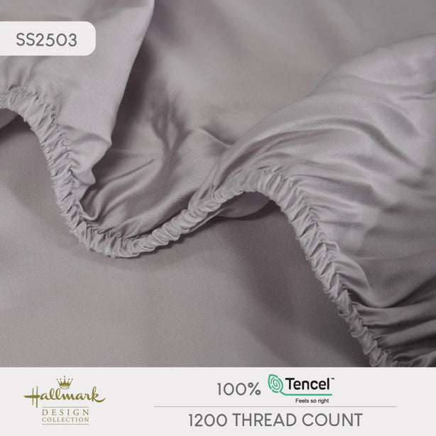 Pure Tencel Bed Sheet – 1200TC – Purple Grey