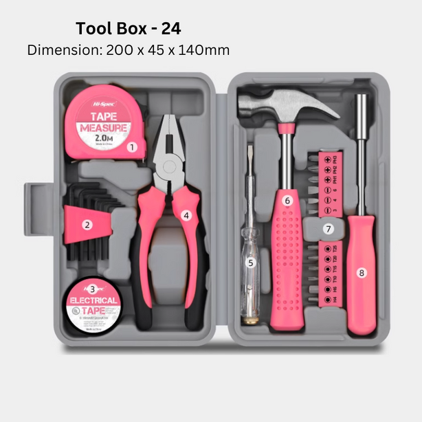 Pink Mini compact tool box set