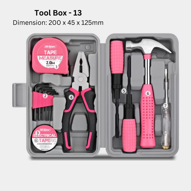 Pink Mini compact tool box set