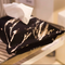 Marble print tissue box holder