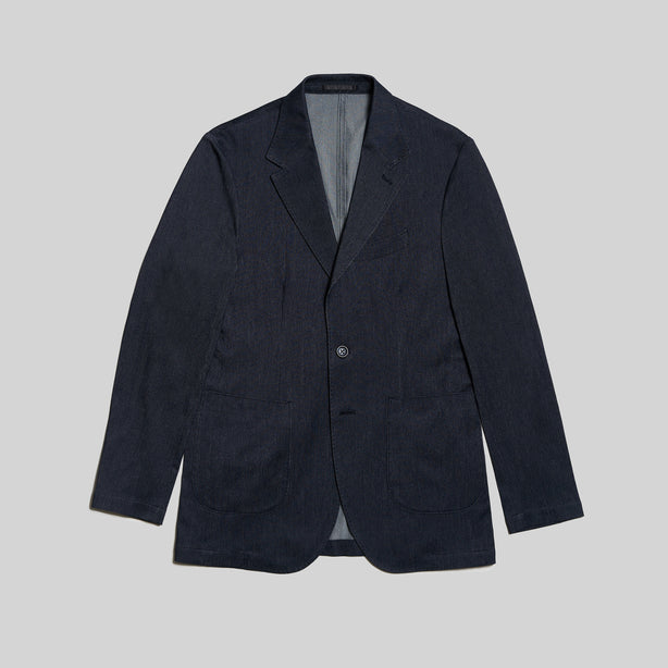 Highr, Indigo Blue Herringbone, Lightweight Jacket