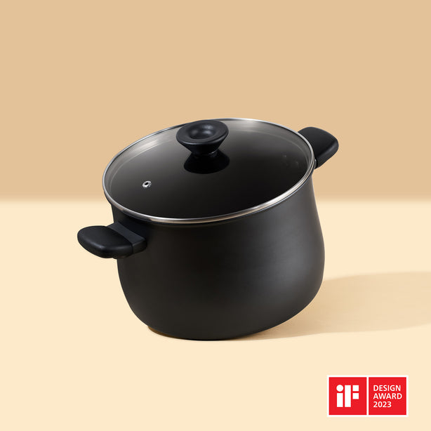 Meyer Midnight Series Nonstick Induction 24cm/7.6L Stockpot with Glass Lid