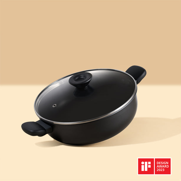 Meyer Midnight Series Nonstick Induction 26cm Covered Wok