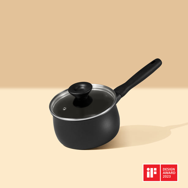 Meyer Midnight Series Nonstick Induction 16cm/1.9L Saucepan with Glass Lid