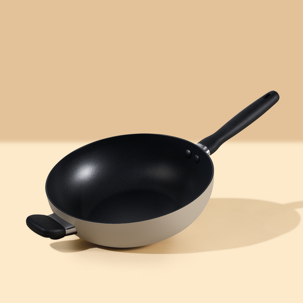 Meyer Bauhaus Series Nonstick 28cm Stirfry with Helper Handle (Warm Grey)
