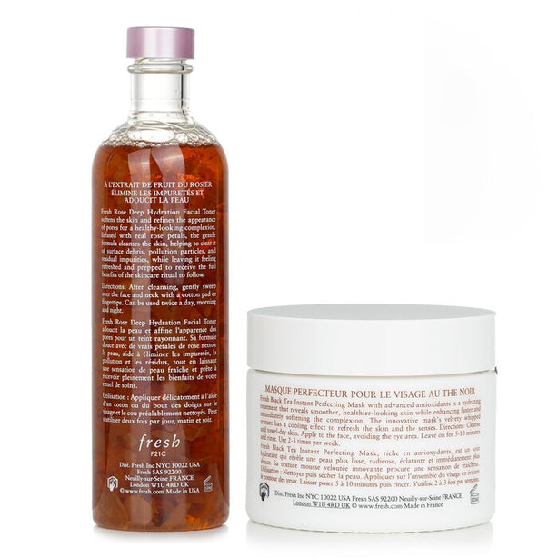 Fresh Black Tea Instant Perfecting Mask + Rose Deep Hydration Facial Toner - 2pcs