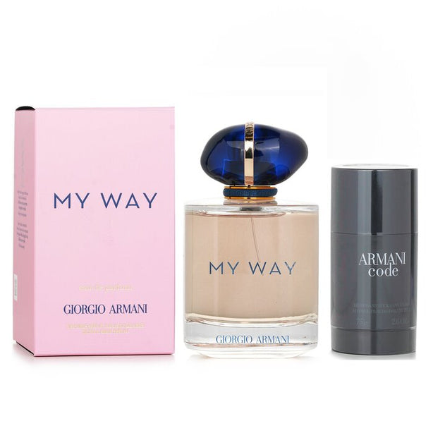 Giorgio Armani My Way Eau De Parfum Spray + Armani Code Deo Stick - 2pcs