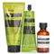 Rousing Rhythms Set: Geranium Leaf Body Cleanser 100ml+geranium Leaf Body Balm 100ml+geranium Leaf Body Scrub 180ml - 3pcs + bag