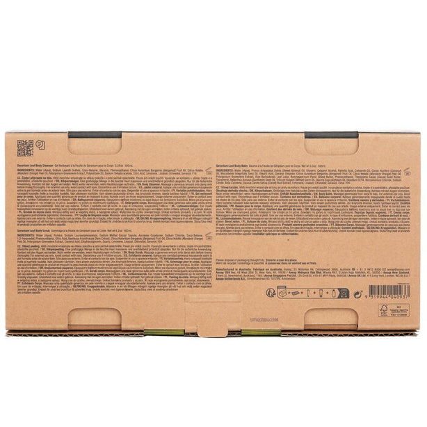 Rousing Rhythms Set: Geranium Leaf Body Cleanser 100ml+geranium Leaf Body Balm 100ml+geranium Leaf Body Scrub 180ml - 3pcs + bag