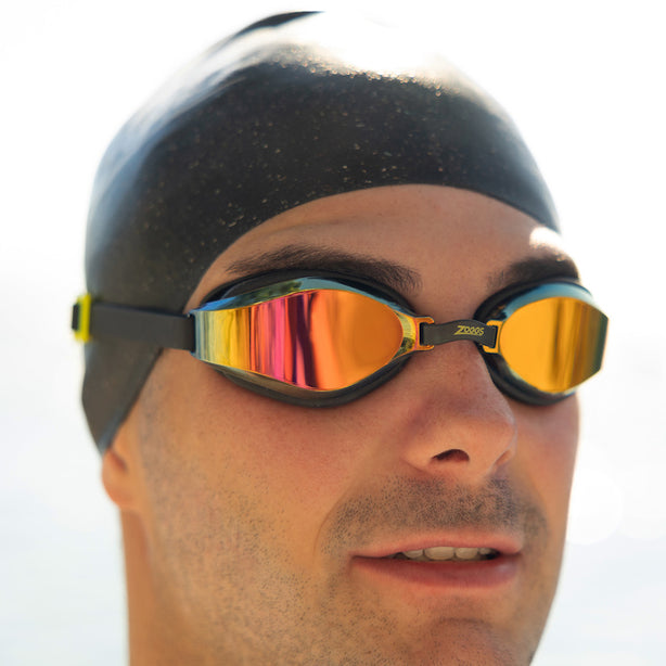 Zoggs Australia Adult Endura Max Titanium Black/Yellow Swim Goggles