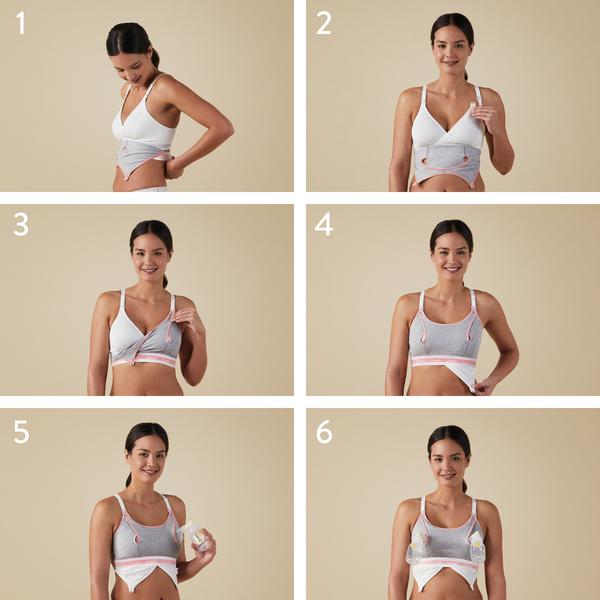 Bravado Designs Clip And Pump Hands-Free Nursing Bra Accessory - Sustainable - Dove Heather With Dusted Peony