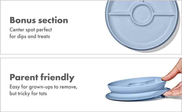 OXO Tot Stick & Stay Suction Divided Plate