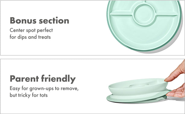 OXO Tot Stick & Stay Suction Divided Plate
