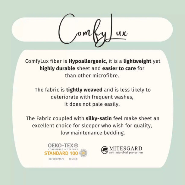 Hillcrest ComfyLux Solid 988TC | Fitted Sheet Set | No Quilt Cover - 6 Colours