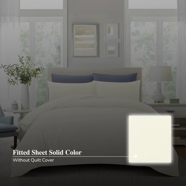 Hillcrest ComfyLux Solid 988TC | Fitted Sheet Set | No Quilt Cover - 6 Colours