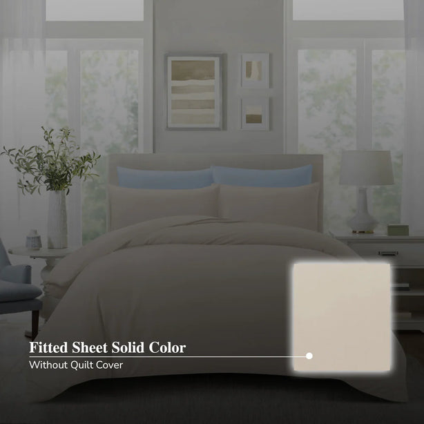 Hillcrest ComfyLux Solid 988TC | Fitted Sheet Set | No Quilt Cover - 6 Colours
