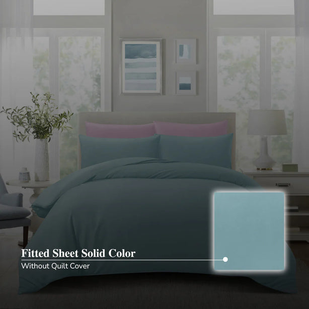 Hillcrest ComfyLux Solid 988TC | Fitted Sheet Set | No Quilt Cover - 6 Colours
