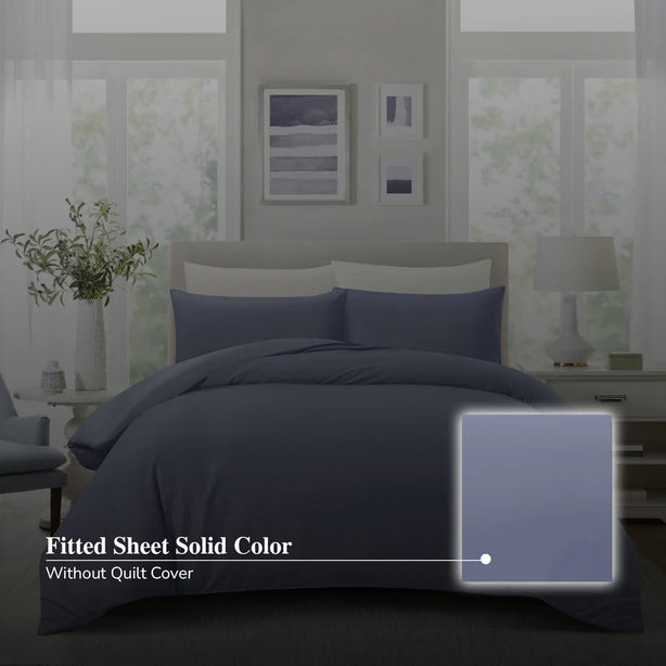 Hillcrest ComfyLux Solid 988TC | Fitted Sheet Set | No Quilt Cover - 6 Colours