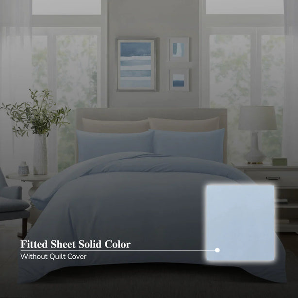Hillcrest ComfyLux Solid 988TC | Fitted Sheet Set | No Quilt Cover - 6 Colours