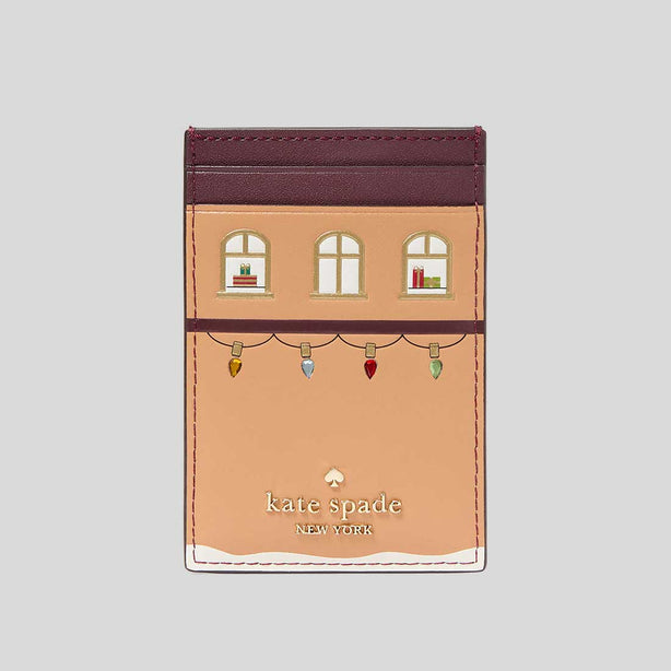 KATE SPADE Oh What Fun Gingerbread House Small Slim Cardholder KJ072