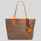 COACH City Tote Bag In Signature Canvas With Star Charm Tan/Bright Mandarin CBH77