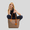 COACH City Tote Bag In Signature Canvas With Star Charm Tan/Bright Mandarin CBH77