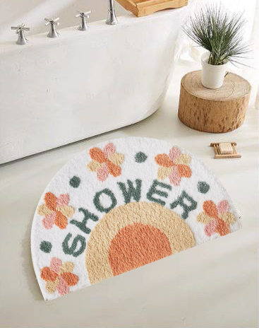 Half round soft & fluffy Door Mat, floor rug
