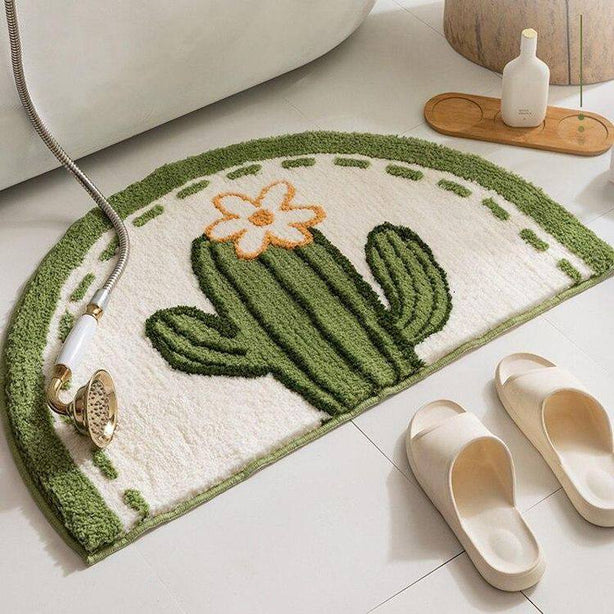 Half round soft & fluffy Door Mat, floor rug