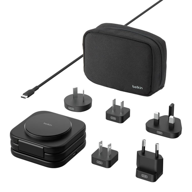 BELKIN Qi2 3-in-1 Travel Charging Pad with Travel Tips – Foldable MagSafe Charger – WIZ024fqBK