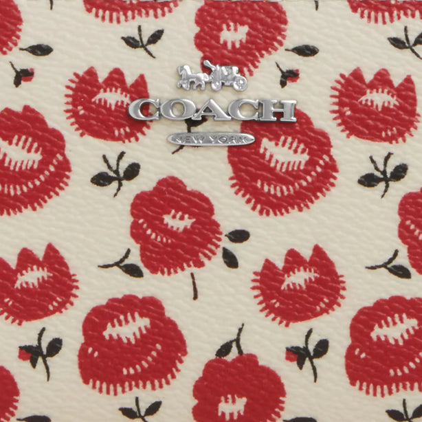 Coach Snap Wallet With Floral Print - Chalk/ Black Multi CBO76
