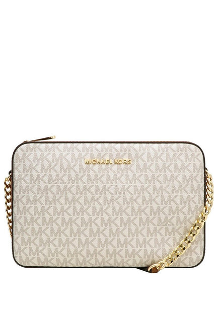 Michael Kors Jet Set Signature Large East West Crossbody - Vanilla