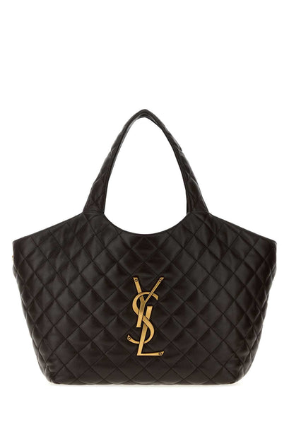 Saint Laurent Icare Medium Nappa Leather Handbag - Dark Brown