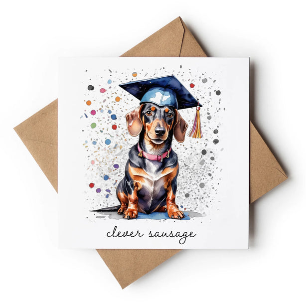 Graduation Clever Sausage Greeting Card